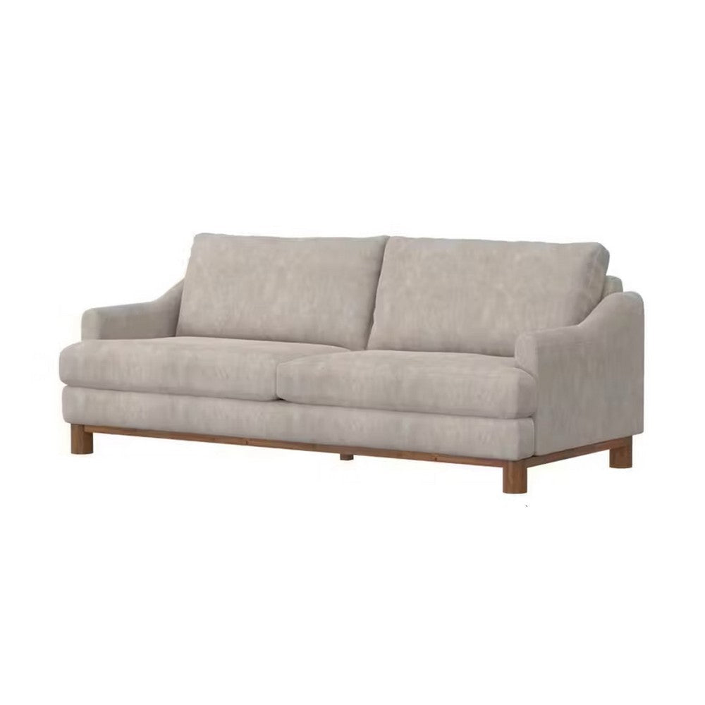 Olum Sofa 2 Throw Pillows Modern 85 Inch Oyster Gray Faux Leather