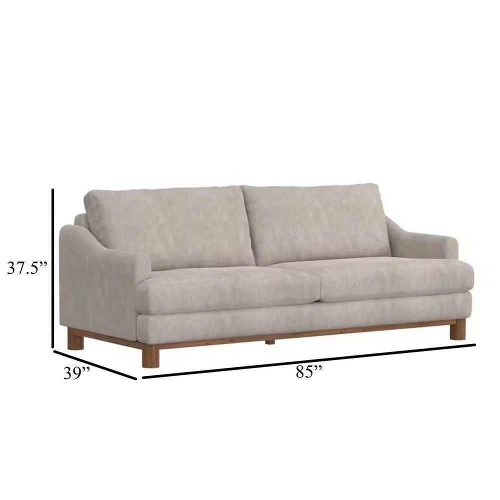 Olum Sofa 2 Throw Pillows Modern 85 Inch Oyster Gray Faux Leather