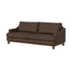 Olum Sofa 2 Throw Pillows Modern 85 Inch Dark Brown Faux Leather