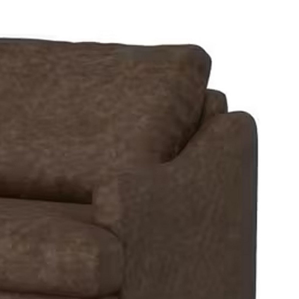Olum Sofa 2 Throw Pillows Modern 85 Inch Dark Brown Faux Leather