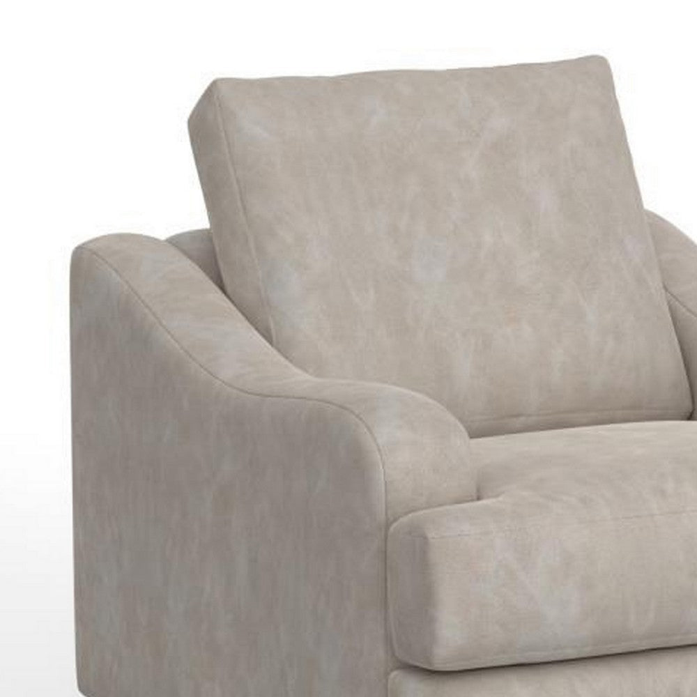 Alfi Armchair 1 Accent Pillow Rich Modern Oyster Gray Faux Leather