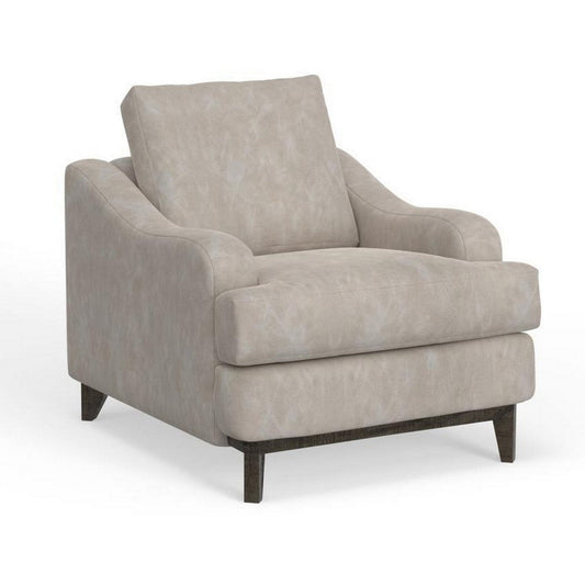Alfi Armchair, 1 Accent Pillow, Rich Modern Oyster Gray Faux Leather
