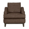 Alfi Armchair, Accent Pillow, Modern Chocolate Brown Faux Leather