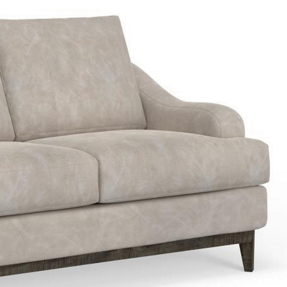 Alfi Loveseat 2 Accent Pillows 60 Inch Oyster Gray Faux Leather
