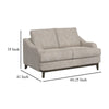 Alfi Loveseat 2 Accent Pillows 60 Inch Oyster Gray Faux Leather