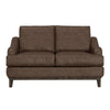 Alfi Loveseat 2 Accent Pillow Modern 60 Inch Dark Brown Faux Leather