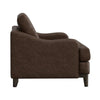 Alfi Loveseat 2 Accent Pillow Modern 60 Inch Dark Brown Faux Leather