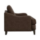 Alfi Loveseat 2 Accent Pillow Modern 60 Inch Dark Brown Faux Leather