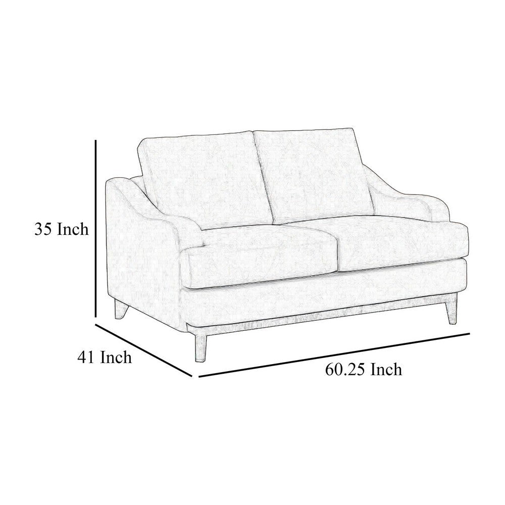 Alfi Loveseat 2 Accent Pillow Modern 60 Inch Dark Brown Faux Leather