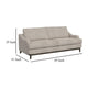 Alfi Sofa 85 Inch 2 Accent Pillows Modern Oyster Gray Faux Leather