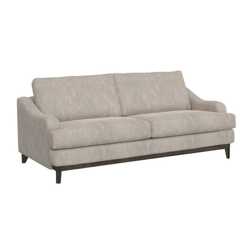 Alfi Sofa, 85 Inch, 2 Accent Pillows, Modern Oyster Gray Faux Leather