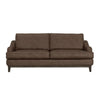 Alfi Sofa 85 Inch 2 Accent Pillows Modern Dark Brown Faux Leather