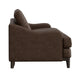Alfi Sofa 85 Inch 2 Accent Pillows Modern Dark Brown Faux Leather