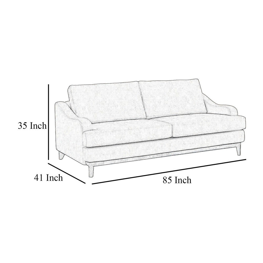 Alfi Sofa 85 Inch 2 Accent Pillows Modern Dark Brown Faux Leather