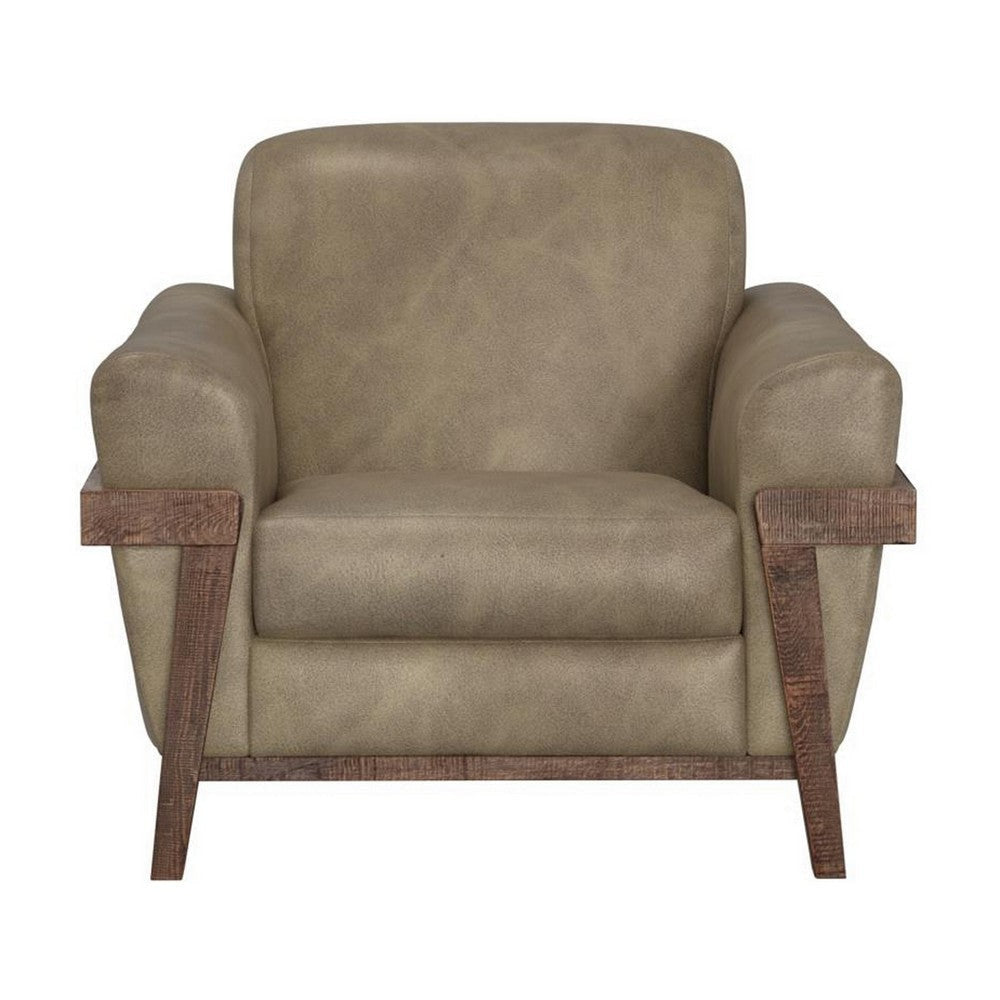 Pola Armchair 2 Throw Pillows Modern Neutral Brown Polyester