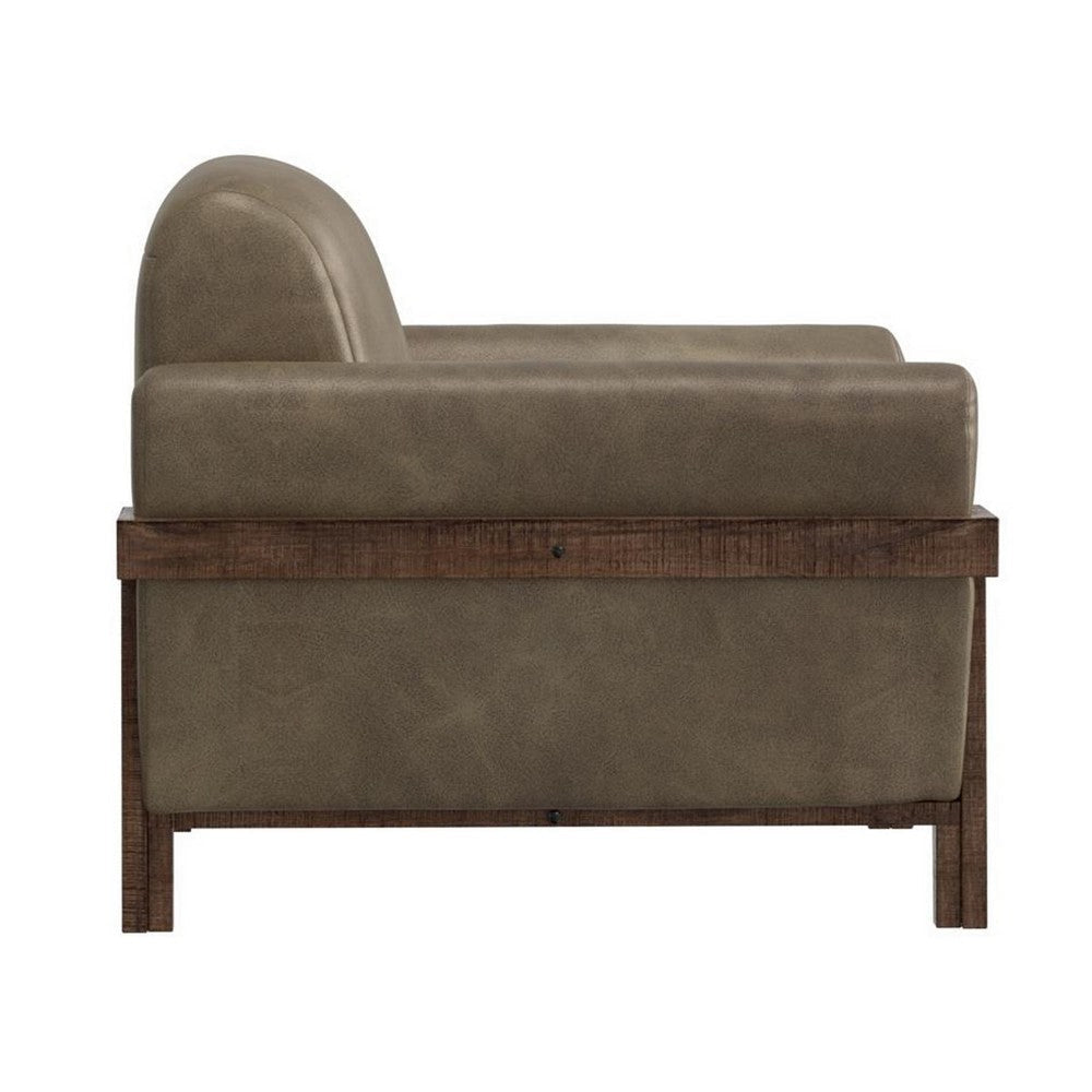 Pola Armchair 2 Throw Pillows Modern Neutral Brown Polyester