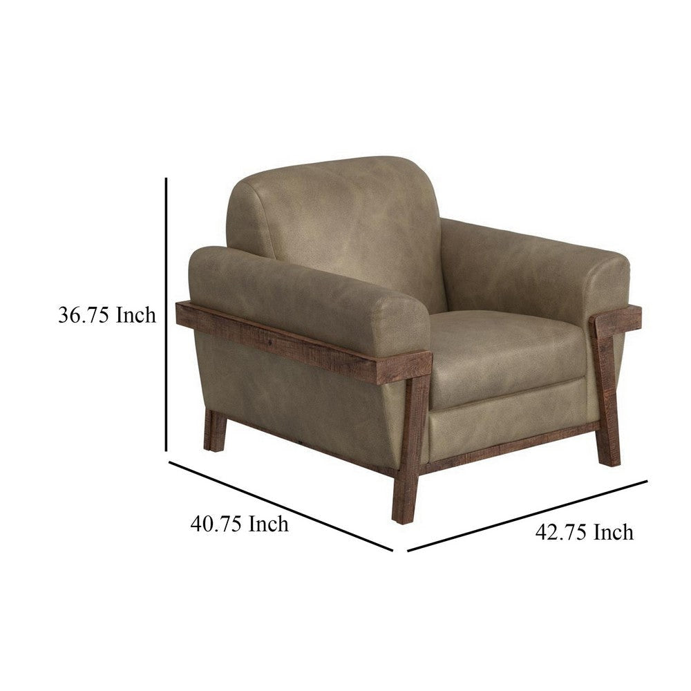Pola Armchair 2 Throw Pillows Modern Neutral Brown Polyester