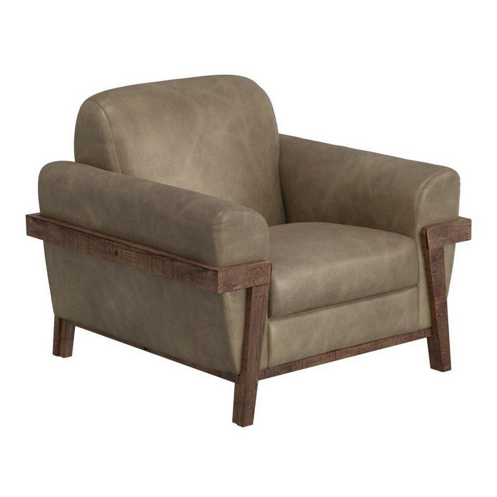 Pola Armchair, 2 Throw Pillows, Modern Neutral Brown Polyester