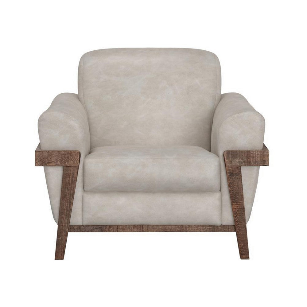 Pola Armchair 2 Throw Pillows Rich Modern Oyster Gray Faux Leather