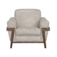 Pola Armchair 2 Throw Pillows Rich Modern Oyster Gray Faux Leather