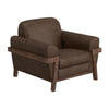 Pola Armchair, 2 Throw Pillows, Rich Modern Dark Brown Faux Leather
