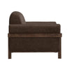 Pola Armchair 2 Throw Pillows Rich Modern Dark Brown Faux Leather