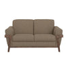 Pola Loveseat 69 Inch 2 Throw Pillows Modern Camel Brown Polyester