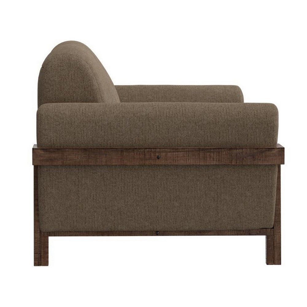 Pola Loveseat 69 Inch 2 Throw Pillows Modern Camel Brown Polyester