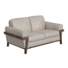 Pola Loveseat 69 Inch 2 Throw Pillows Oyster Gray Faux Leather