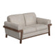 Pola Loveseat 69 Inch 2 Throw Pillows Oyster Gray Faux Leather