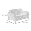 Pola Loveseat 69 Inch 2 Throw Pillows Oyster Gray Faux Leather