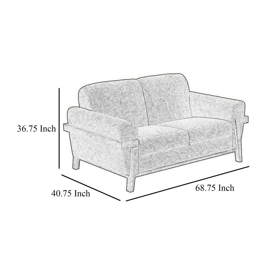 Pola Loveseat 69 Inch 2 Throw Pillows Oyster Gray Faux Leather