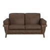 Pola Loveseat 69 Inch 2 Throw Pillows Modern Dark Brown Faux Leather