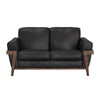 Pola Loveseat 69 Inch 2 Throw Pillows Rich Modern Black Polyester