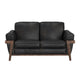 Pola Loveseat 69 Inch 2 Throw Pillows Rich Modern Black Polyester