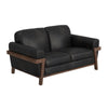 Pola Loveseat, 69 Inch, 2 Throw Pillows, Rich Modern Black Polyester