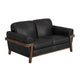 Pola Loveseat, 69 Inch, 2 Throw Pillows, Rich Modern Black Polyester