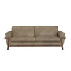 Pola Sofa 95 Inch 2 Throw Pillows Modern Oyster Gray Faux Leather