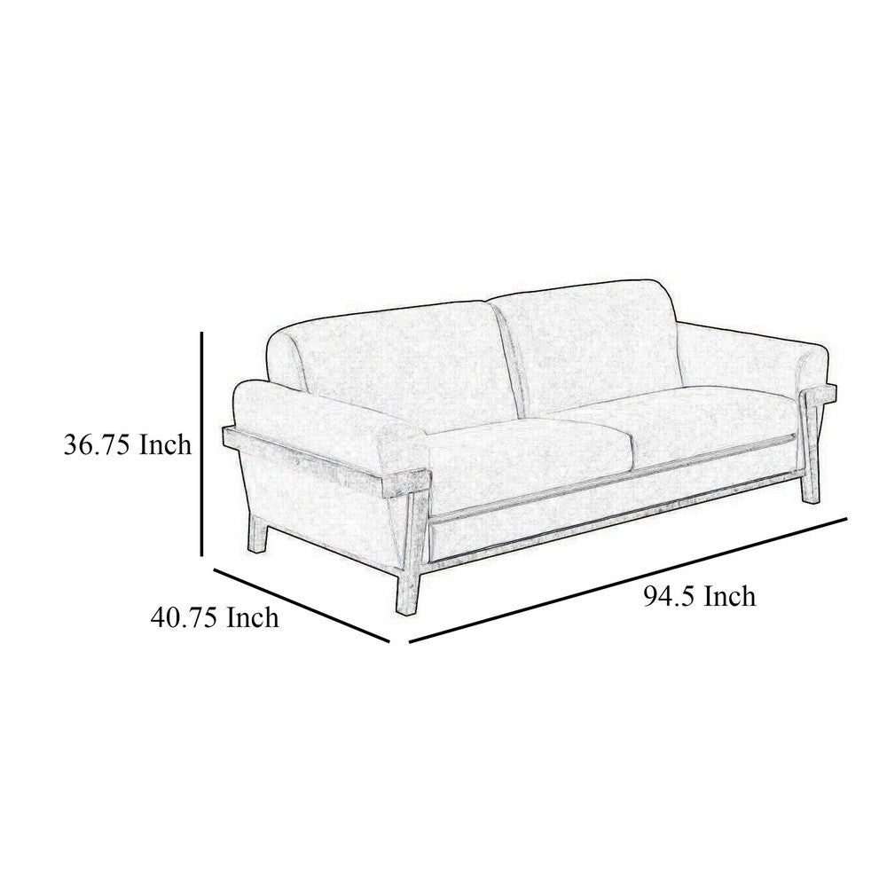 Pola Sofa 95 Inch 2 Throw Pillows Modern Oyster Gray Faux Leather