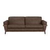 Pola Sofa 95 Inch 2 Throw Pillows Modern Dark Brown Faux Leather