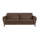 Pola Sofa 95 Inch 2 Throw Pillows Modern Dark Brown Faux Leather