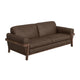 Pola Sofa, 95 Inch, 2 Throw Pillows, Modern Dark Brown Faux Leather