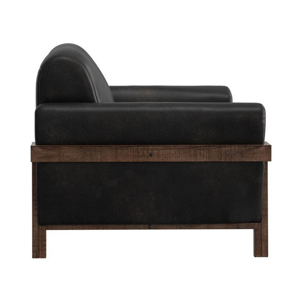 Pola Sofa 95 Inch 2 Throw Pillows Rich Modern Black Polyester