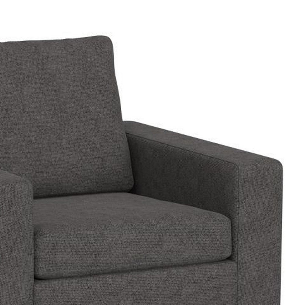 Jeni Accent Armchair 1 Throw Pillow Modern Dark Gray Polyester