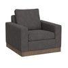 Jeni Accent Armchair, 1 Throw Pillow, Modern Dark Gray Polyester