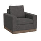 Jeni Accent Armchair, 1 Throw Pillow, Modern Dark Gray Polyester