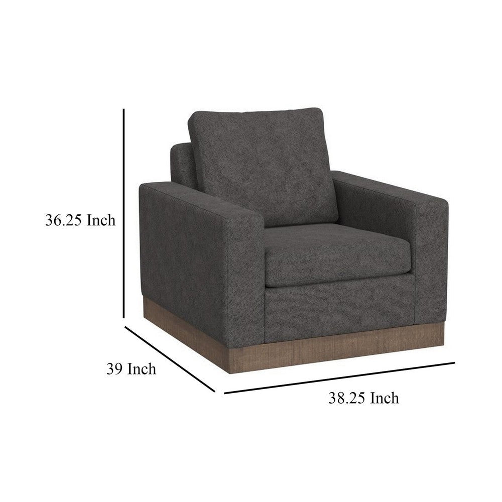 Jeni Accent Armchair 1 Throw Pillow Modern Dark Gray Polyester