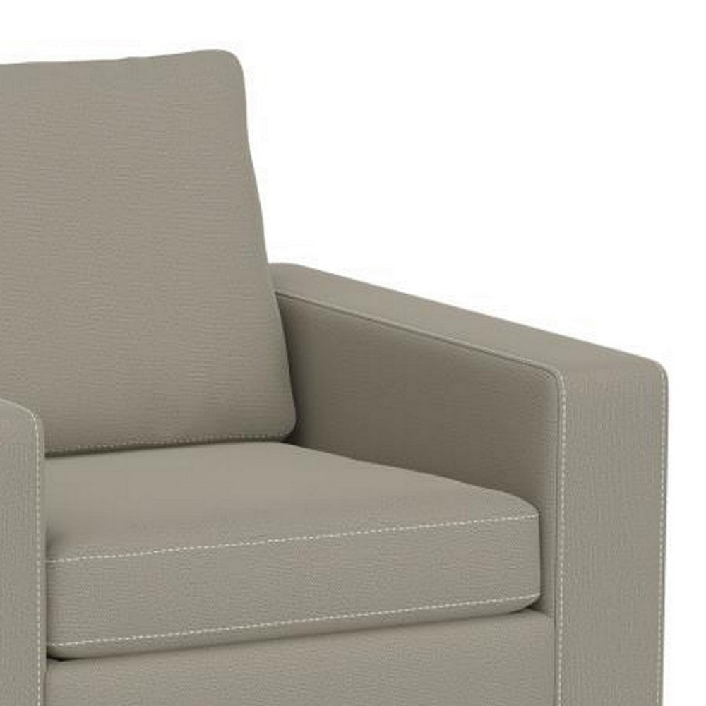 Jeni Accent Armchair 1 Throw Pillow Modern Almond Gray Polyester