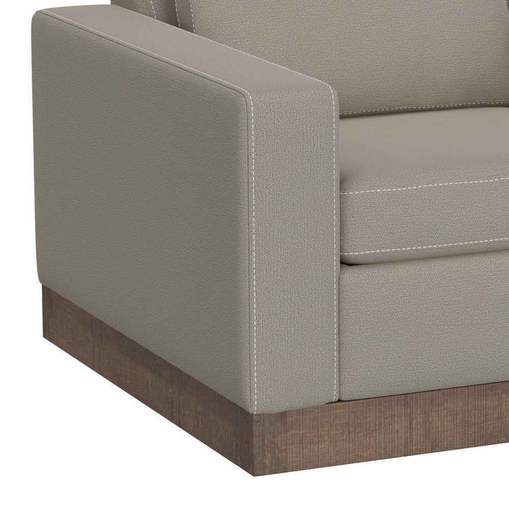 Jeni Accent Armchair 1 Throw Pillow Modern Almond Gray Polyester