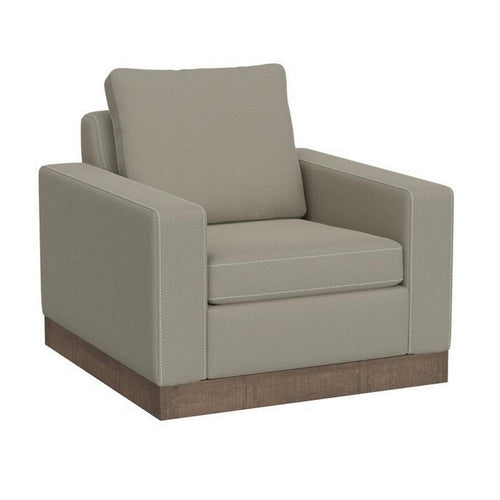 Jeni Accent Armchair, 1 Throw Pillow, Modern Almond Gray Polyester